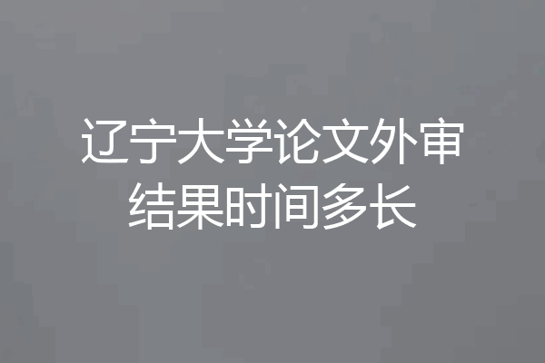 辽宁大学论文外审结果时间多长