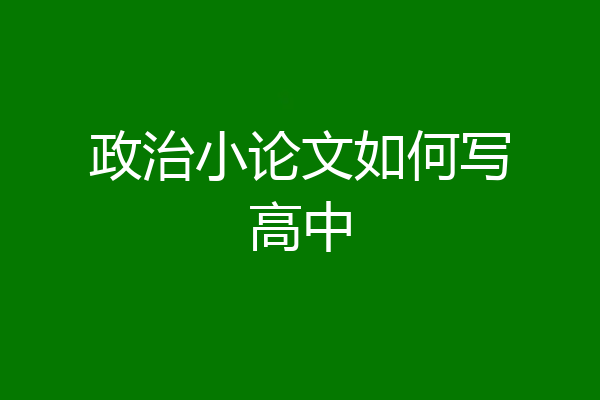 政治小论文如何写高中