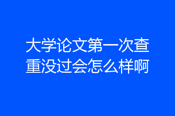 大学论文第一次查重没过会怎么样啊