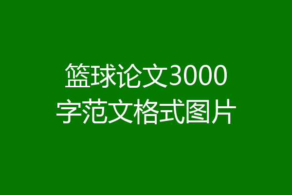 篮球论文3000字范文格式图片