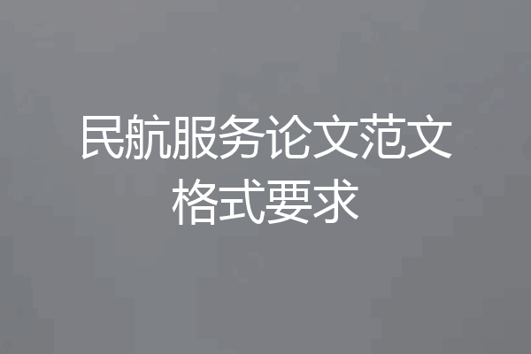 民航服务论文范文格式要求