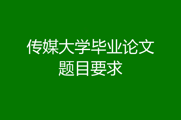 传媒大学毕业论文题目要求
