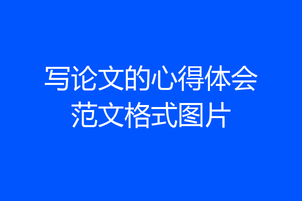 写论文的心得体会范文格式图片