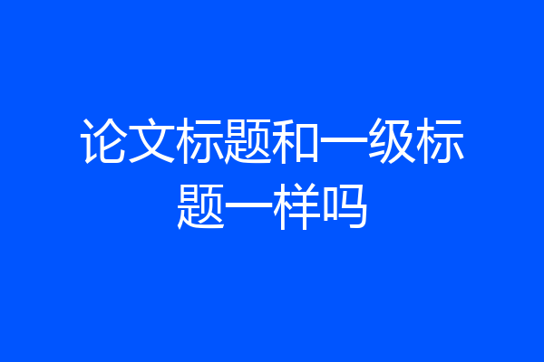 论文标题和一级标题一样吗