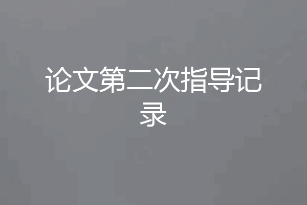 论文第二次指导记录