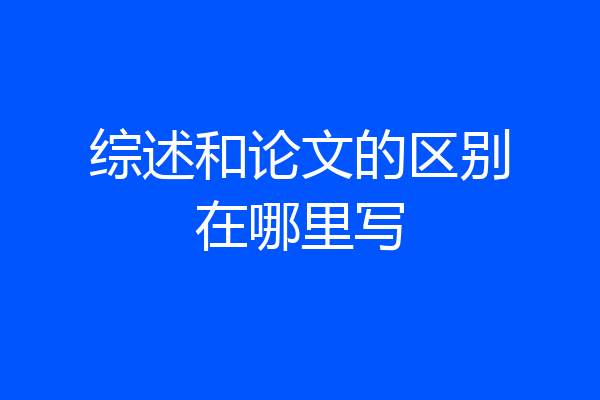 综述和论文的区别在哪里写