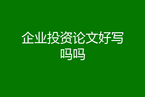 企业投资论文好写吗吗