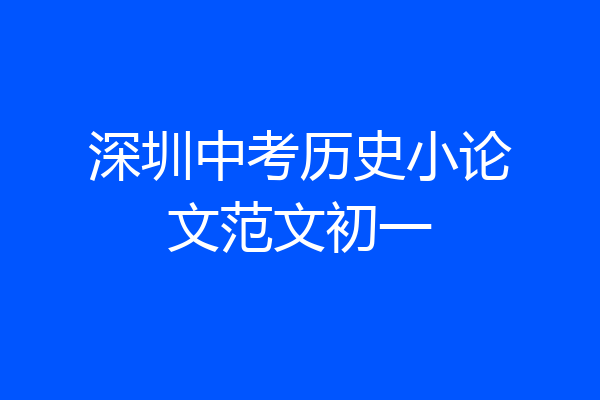 深圳中考历史小论文范文初一