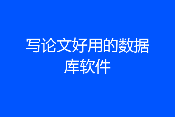 写论文好用的数据库软件