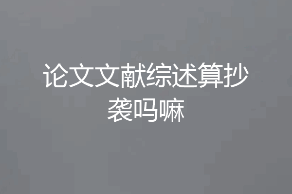 论文文献综述算抄袭吗嘛