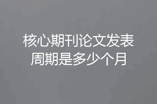 核心期刊论文发表周期是多少个月