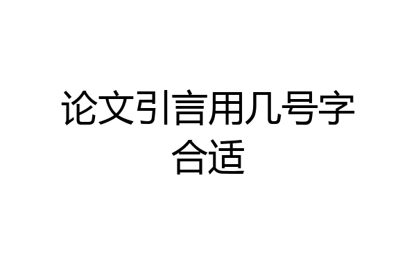 论文引言用几号字合适