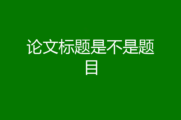 论文标题是不是题目