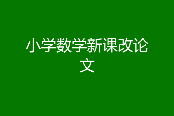 小学数学新课改论文