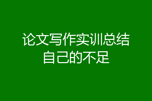 论文写作实训总结自己的不足