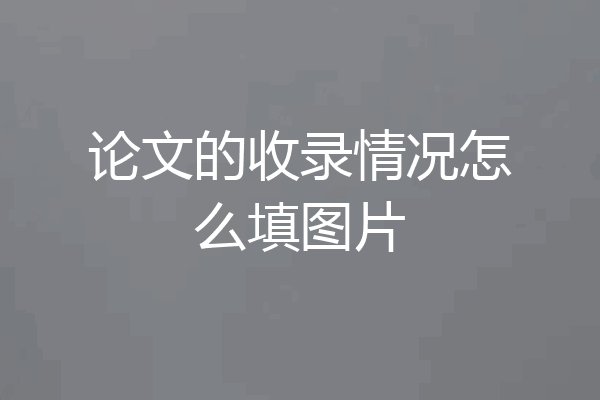 论文的收录情况怎么填图片