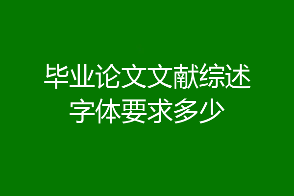 毕业论文文献综述字体要求多少