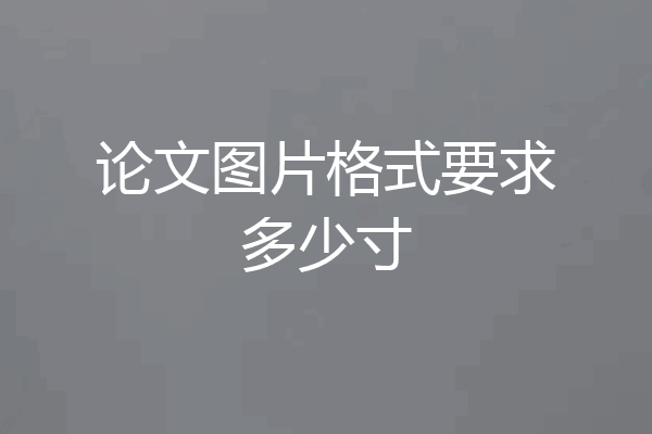 论文图片格式要求多少寸