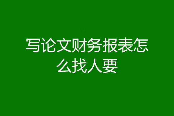 写论文财务报表怎么找人要