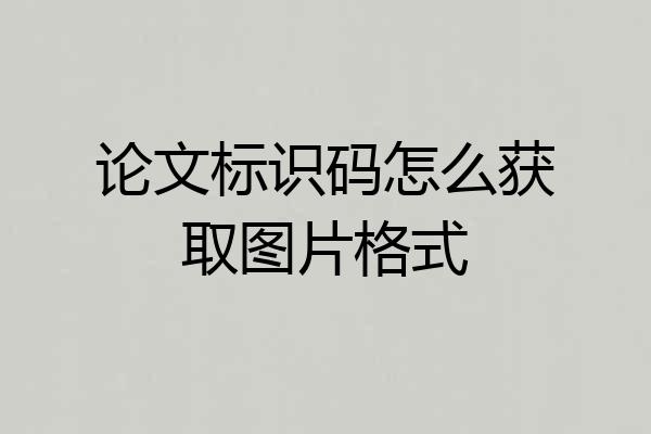 论文标识码怎么获取图片格式