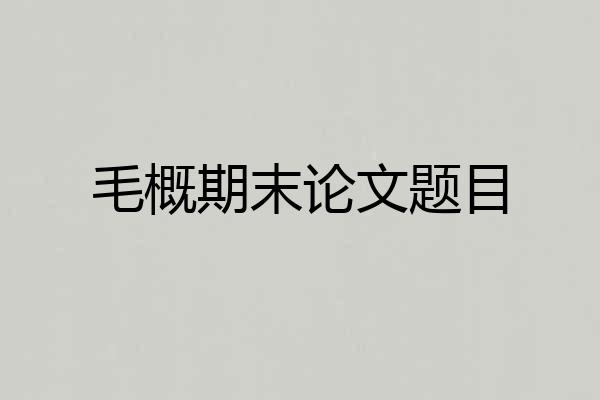 毛概期末论文题目