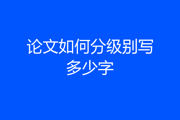 论文如何分级别写多少字