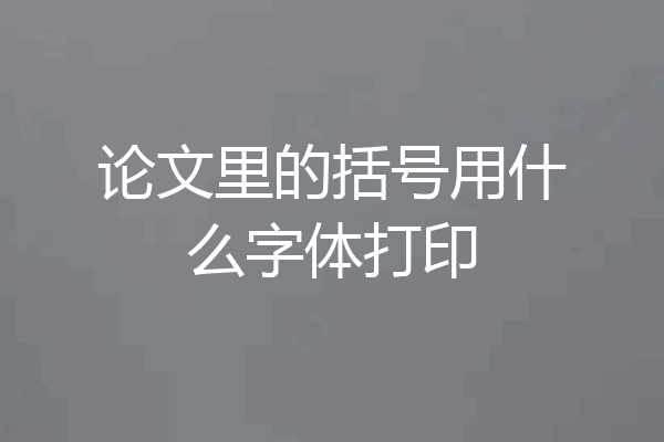 论文里的括号用什么字体打印