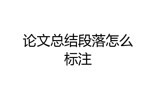 论文总结段落怎么标注