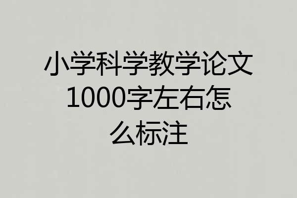 小学科学教学论文1000字左右怎么标注