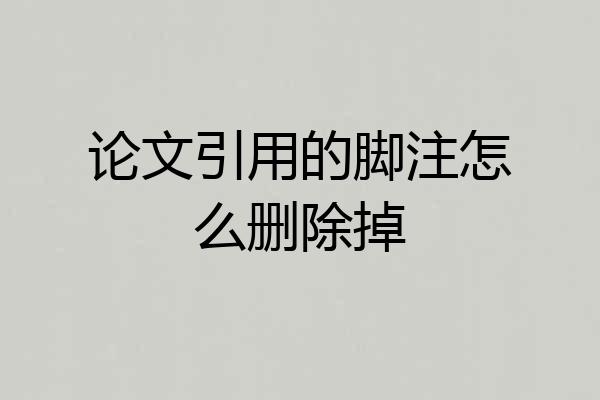 论文引用的脚注怎么删除掉