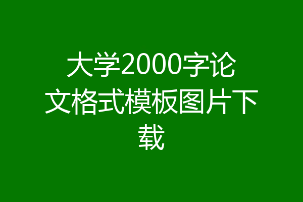 大学2000字论文格式模板图片下载