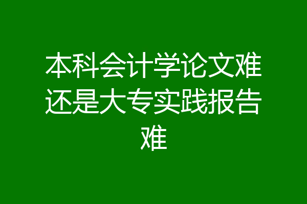 本科会计学论文难还是大专实践报告难