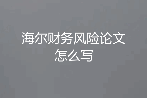 海尔财务风险论文怎么写