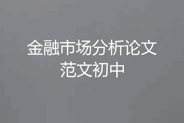 金融市场分析论文范文初中