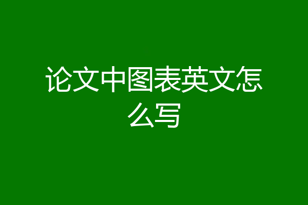 论文中图表英文怎么写