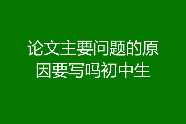 论文主要问题的原因要写吗初中生