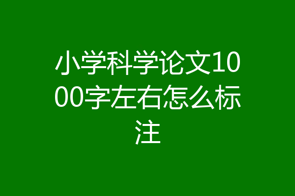 小学科学论文1000字左右怎么标注