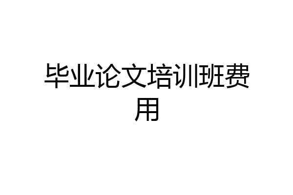 毕业论文培训班费用