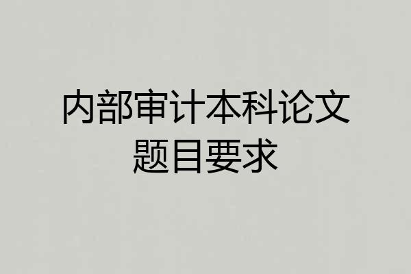 内部审计本科论文题目要求