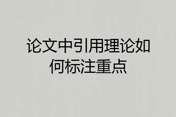 论文中引用理论如何标注重点