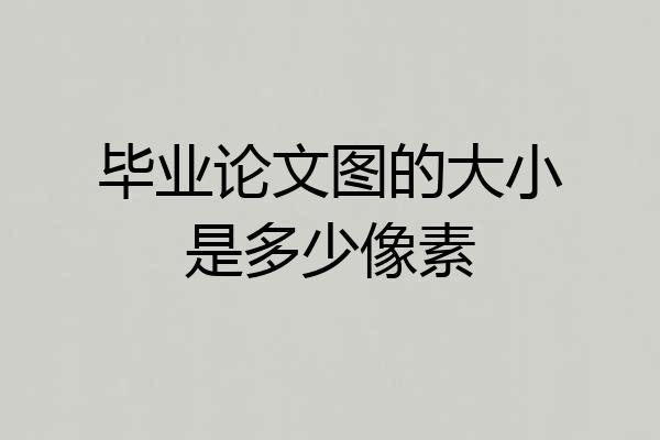 毕业论文图的大小是多少像素