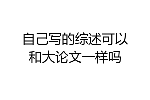 自己写的综述可以和大论文一样吗