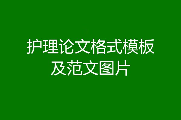 护理论文格式模板及范文图片