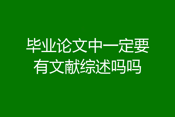 毕业论文中一定要有文献综述吗吗