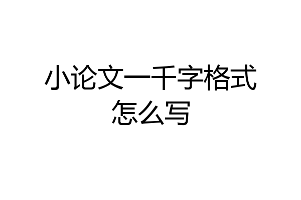 小论文一千字格式怎么写