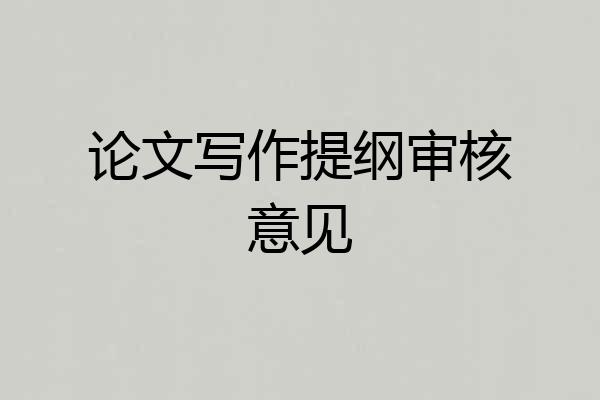论文写作提纲审核意见