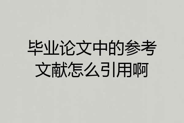 毕业论文中的参考文献怎么引用啊