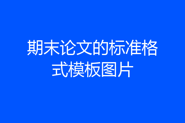 期末论文的标准格式模板图片