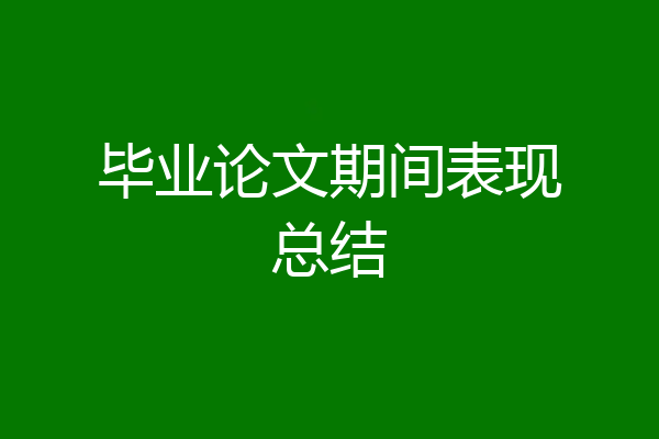 毕业论文期间表现总结