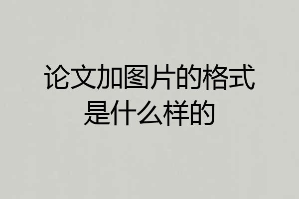 论文加图片的格式是什么样的